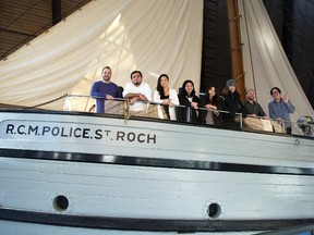 The eight students from the Masters of Digital Media program at the Centre for Digital Media who developed the St. Roch Wheelhouse Experience and touchscreen in collaboration with Vancouver Maritime Museum and Haley Sharpe Design, pose in this undated handout photo. THE CANADIAN PRESS/HO - Vancouver Maritime Museum