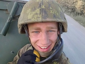 Samuel Nadeau is shown in this undated handout photo. The Canadian Forces National Investigation Service is looking into the death of a reservist at a base in New Brunswick. The military says Nadeau was training at CFB Gagetown when he died Monday. (THE CANADIAN PRESS/DND-HO)