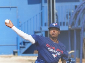 Marcus Stroman throws from a mound on Aug. 11, 2015 in Dunedin, Fla. (EDDIE MICHELS/Photo)