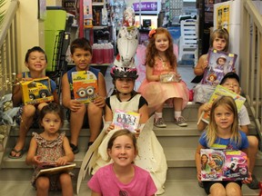 This group of children were the lucky winners of the Bike Decorating Contest at Allan's.  Back Row (left to right) Chace, 6, Daxon, 7, Sofia, 4, Eliane, 4, (middle row) Brooklyn, 7, and Devin, 5, (front row) Bianca, 3, Rihanna 8, and Amelia, 6 were the respective winners in their category.