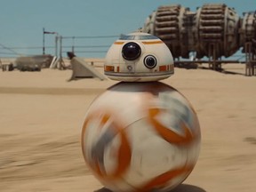 The BB-8 droid is seen in the  "Star Wars: Episode VII - The Force Awakens" teaser trailer. (YouTube screenshot)