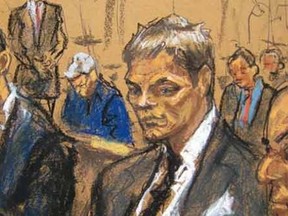 A courtroom sketch of New England Patriots QB Tom Brady. (Jane Rosenberg)