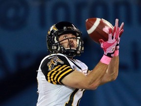 Tiger-Cats receiver Luke Tasker is still trying to get into top shape after missing the first three games. (AFP)