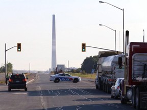 MR 55 was closed heading to Copper Cliff because of leak at Vale. John Lappa/The Sudbury Star/Postmedia Network