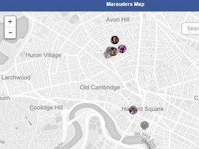 Marauders Map app. (Screenshot)