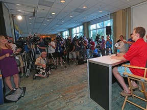 Jack Eichel attends the Top Prospects Media Opportunity at the Westin Ft. Lauderdale Beach Resort on June 25, 2015. (Bruce Bennett/Getty Images/AFP)