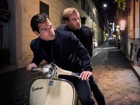 (L-R) Henry Cavill and Armie Hammer in "The Man from U.N.C.L.E."