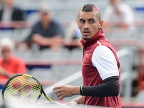 Nick Kyrgios of Australia looks on prior to his match against Fernando Verdasco of Spain during the Rogers Cup in Montreal at Uniprix Stadium on August 11, 2015. (Minas Panagiotakis/Getty Images/AFP)