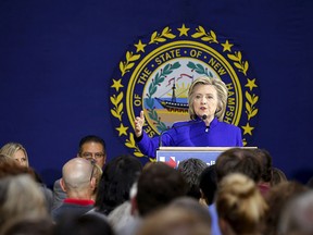 U.S. Democratic presidential candidate Hillary Clinton speaks in Keene, N.H., Aug. 11, 2015.   REUTERS/Brian Snyder