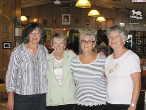 A reunion of employees of Goderich Psychiatric Hospital was held at the Royal Canadian Legion on Wednesday, August 12. The hospital was open from 1963 to 1976. Pictured here are the organizers of the event (left to right) Sheila Orr, Pat Hutchins, Sharon Scruton and Sharon Munro. (Photo courtesy of Sheila Orr)