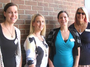 BJ Kivell, Katrina Brown, Meagan Ecker and Maralee Noltie have teamed up to form the Doula Collective of Chatham-Kent. Blair Andrews/ Postmedia Network