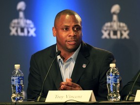 NFL Executive Vice President of Football Operations Troy Vincent attends the Super Bowl XLIX Football Operations Press Conference on January 29, 2015 in Phoenix, Arizona.  Rob Carr/Getty Images/AFP