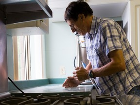 TIM MILLER/THE INTELLIGENCER
Workers were on-site finishing up renovations to the Salvation Army kitchen on Friday in Belleville. As part of the renovations, a commercial gas range, food processor, coffee maker and dishwasher were installed.