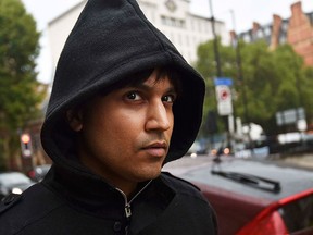 Navinder Sarao leaves Westminster Magistrates' Court in London, Britain Aug. 14, 2015. REUTERS/Toby Melville