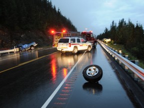 Four people have died as the result of a multi vehicle collision on Highway 16.  The collision occurred on August 14 at 10:48pm on Highway 16 approximately 16km west of Jasper. RCMP handout photo