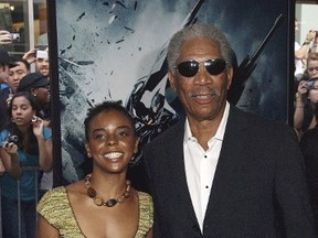 E'Dena Hines and Morgan Freeman in 2008. (WENN.COM)