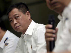 Indonesia's Minister of Transport Ignasius Jonan speaks about the missing Trigana Air flight during a news briefing in Jakarta, Indonesia, August 16, 2015, in this photo taken by Antara Foto. An aircraft with 54 people on board crashed in Indonesia's remote and mountainous region of Papua on Sunday, a government official said, the latest in a string of aviation disasters in the Southeast Asian nation. REUTERS/Sigid Kurniawan/Antara Foto