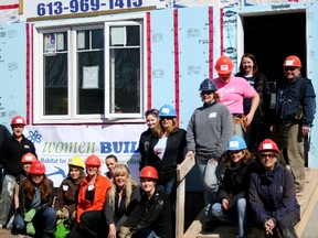 SUBMITTED PHOTO
A group from the March, Habitat for Humanity Women Build celebrate success. The Prince Edward-Hastings Habitat for Humanity is inviting women to once again, roll up their sleeves this fall and make the difference for two local families in need of new, long-term homes.