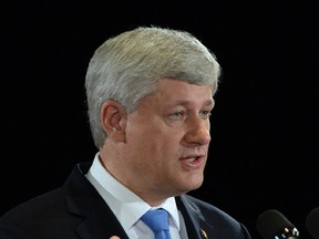 Conservative  leader Stephen Harper makes a campaign  stop in Fredricton, New Brunswick on Monday, August 17, 2015.  THE CANADIAN PRESS/Sean Kilpatrick