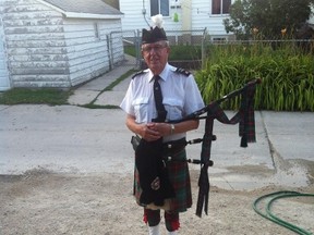 Winnipegger Ron McFarlane, 80, will play with the Pipes and Drums of Canada for the Queen at Balmoral Castle next week. The event will celebrate the 200th anniversary of the birth of Canada's first Prime Minister, John A. Macdonald in Glasgow. (SUPPLIED PHOTO)