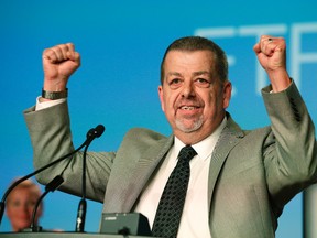 ETFO president Sam Hammond speaks at the Elementary Teachers' Federation of Ontario annual meeting in Toronto on Aug. 17, 2015. (Craig Robertson/Toronto Sun)