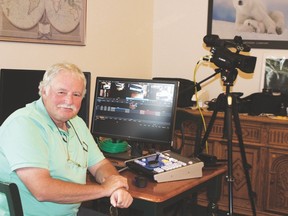 Gerry Robichaud is getting to know the new equipment that will be installed at the THEC to provide a better viewing experience for local hockey games.