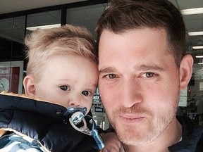 Michael Buble with his son Noah (Instagram photo)