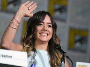 Chloe Bennet attends the Marvel panel for "Agents of S.H.I.E.L.D." on day 2 of Comic-Con International on Friday, July 10, 2015, in San Diego, Calif. (Photo by Richard Shotwell/Invision/AP)