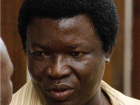Farm owner Honest Trymore Ndlovu appears at Hwange magistrates' court to face poaching charges, about 435 miles (700 kilometers) west of the capital Harare, Wednesday, July, 29, 2015. (AP Photo)