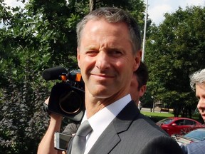 Nigel Wright, former chief of staff to Prime Minister Stephen Harper leaves the Ottawa Courthouse after testifying at the Mike Duffy trial in Ottawa, Tuesday August 18, 2015. THE CANADIAN PRESS/Fred Chartrand