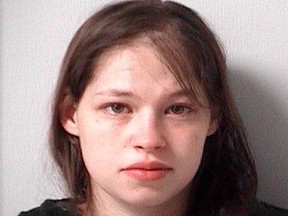 This photo provided by the Logan County Jail shows Brittany Pilkington, who calmly called 911 to report her baby son wasn't breathing on Aug. 18, 2015, and then hours later confessed to killing him and her two other young sons over the past several months, police said. (Logan County Jail via AP)