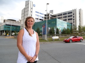 Amy Savill, of Alberta, is seeking public donations so she can bring her newborn home. The baby is still under hospital care at Health Sciences North in Sudbury, Ont. (John Lappa/Sudbury Star/Postmedia Network)