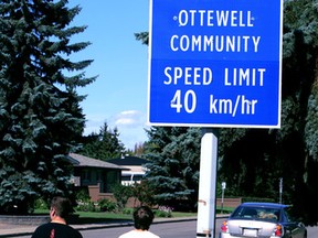 Speed limit is still 40km/hr in the Ottewell neighbourhood in Edmonton, Alberta on Wednesday August 19, 2015. Perry Mah/Edmonton Sun