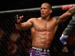 Hector Lombard is shown following a three-round welterweight fight against Josh Burkman during the UFC 182 event in the MGM Grand Garden Arena on January 3, 2015. (Steve Marcus/Getty Images/AFP)