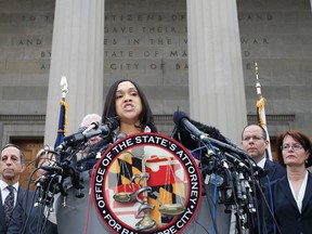 Baltimore state attorney Marilyn Mosby, seen here speaking on violence in Baltimore, Maryland in this May 1, 2015 file photo, announced the charges against Officer Wesley Cagle in the attempted murder of a burglary suspect. REUTERS/Adrees Latif/Files