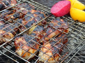 Campfire cooked drumsticks