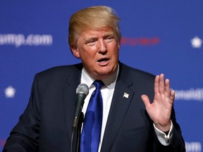 Republican presidential candidate Donald Trump speaks during a campaign town hall at Pinkerton Academy in Derry, N.H., on Aug. 19, 2015. (AP Photo/Mary Schwalm)