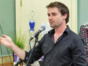 Submitted photo
Auctioneer Adam Miller is shown here at the recent Katnip Tea.