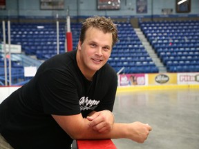 Drake Berehowsky is associate coach of the Sudbury Wolves in Sudbury, Ont.