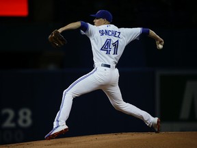 The return of Aaron Sanchez from the disabled list and into the eighth-inning relief role has, according to coach Dane Johnson, been the key element in the rise of the Jays bullpen.  JACK BOLAND Toronto Sun