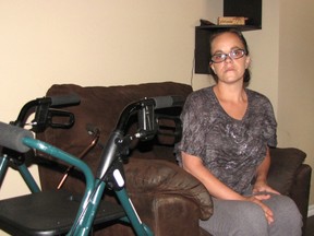 Roxanne Caron, 38, dreams of being able to move around without the use of a walker. MS has robbed the once vibrant woman of her mobility and much of her vision.