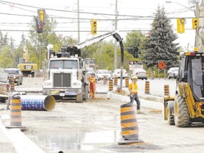 Letter writer Robert Webb believes that work should continue on road projects like this one on Hyde Park Road on Saturdays so they are completed more quickly. (Craig Glover, The London Free Press)