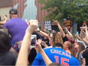 Foo Fighters foiled a protest by the Westboro Baptist Church after members picketed the rockers' gig in Missouri on Friday.  (YouTube screengrab)