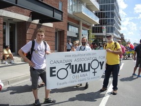 Members of the Ottawa chapter of a controversial men's group marched in Sunday's Capital Pride parade.