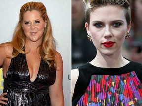 (L-R) Amy Schumer and Scarlett Johansson.