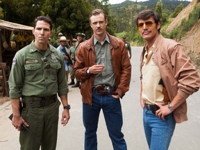 (L to R) Maurice Compte, Boyd Holbrook, and Pedro Pascal star in Netflix's Narcos. (Handout photo)