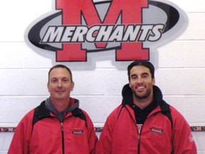 Ed Dove, left, is taking over as head coach of the Norwich Merchants, and former team defenseman Kevin Kuehl, right is coming on to help with assistant coaching duties.