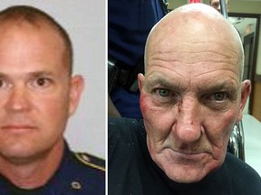 Images of Louisiana Senior Trooper Steven Vincent (left) and Kevin Daigle, 54, of Lake Charles, La.  (Louisiana State Police  via AP)