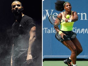 (L-R) Drake and Serena Williams. (WENN.COM)