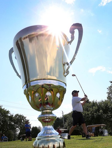 Marc Pilon drives the ball during the Ottawa Sun Scramble City Championship at Manderley On The Green in Ottawa Monday Aug 24, 2015. Monday's golfers took part in the D division draw. Tony Caldwell/Ottawa Sun/Postmedia Network